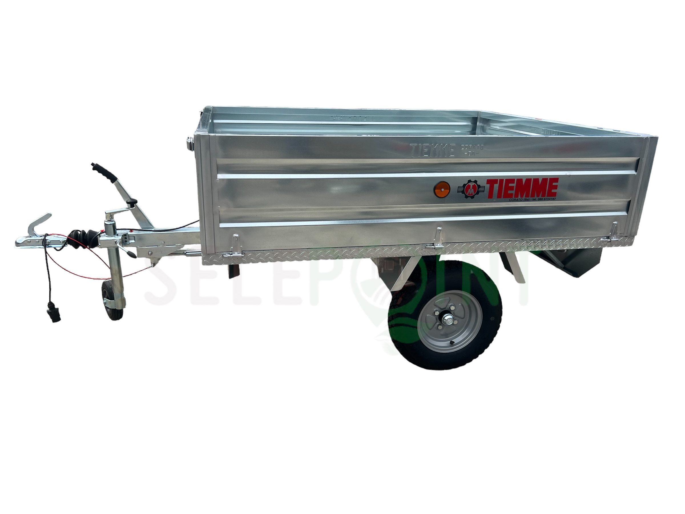 tiemme RIMORCHIO CARRELLO TIEMME TM600SA TRASPORTO COSE PORTATA 600 KG SPONDE  APRIBILI | eBay